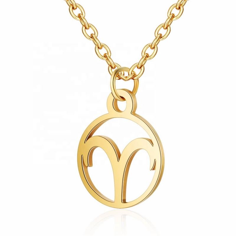 Zodiac necklace: Aries - Zodiac, Gold - | Fashiongirl